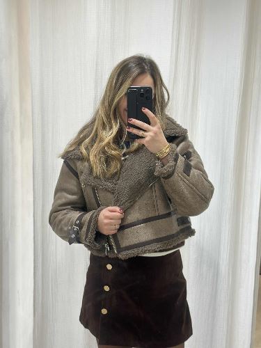 Blouson aviateur taupe