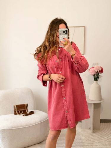 Robe en jean - Rose