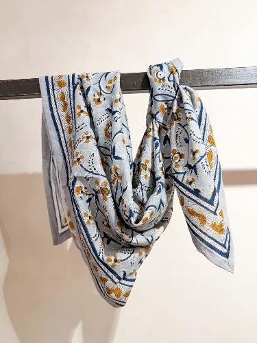 Foulard Dheli Bleuet 100 cm