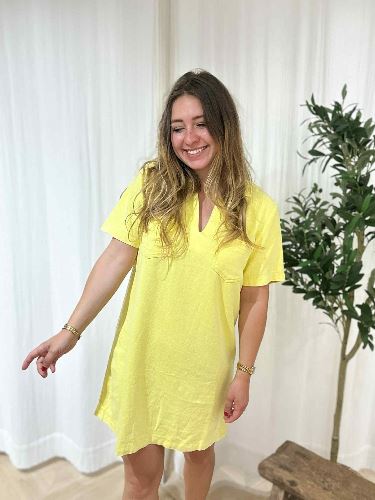 Robe en jean jaune