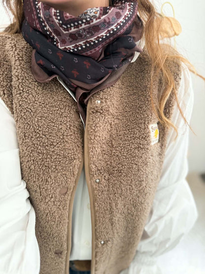 Foulard imprimé boheme chic - Bordeau