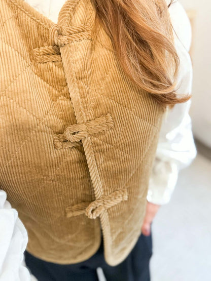 Veste matelassée velours - Camel