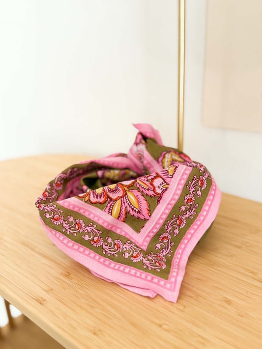 Foulard Jakarta olive - 60 cm