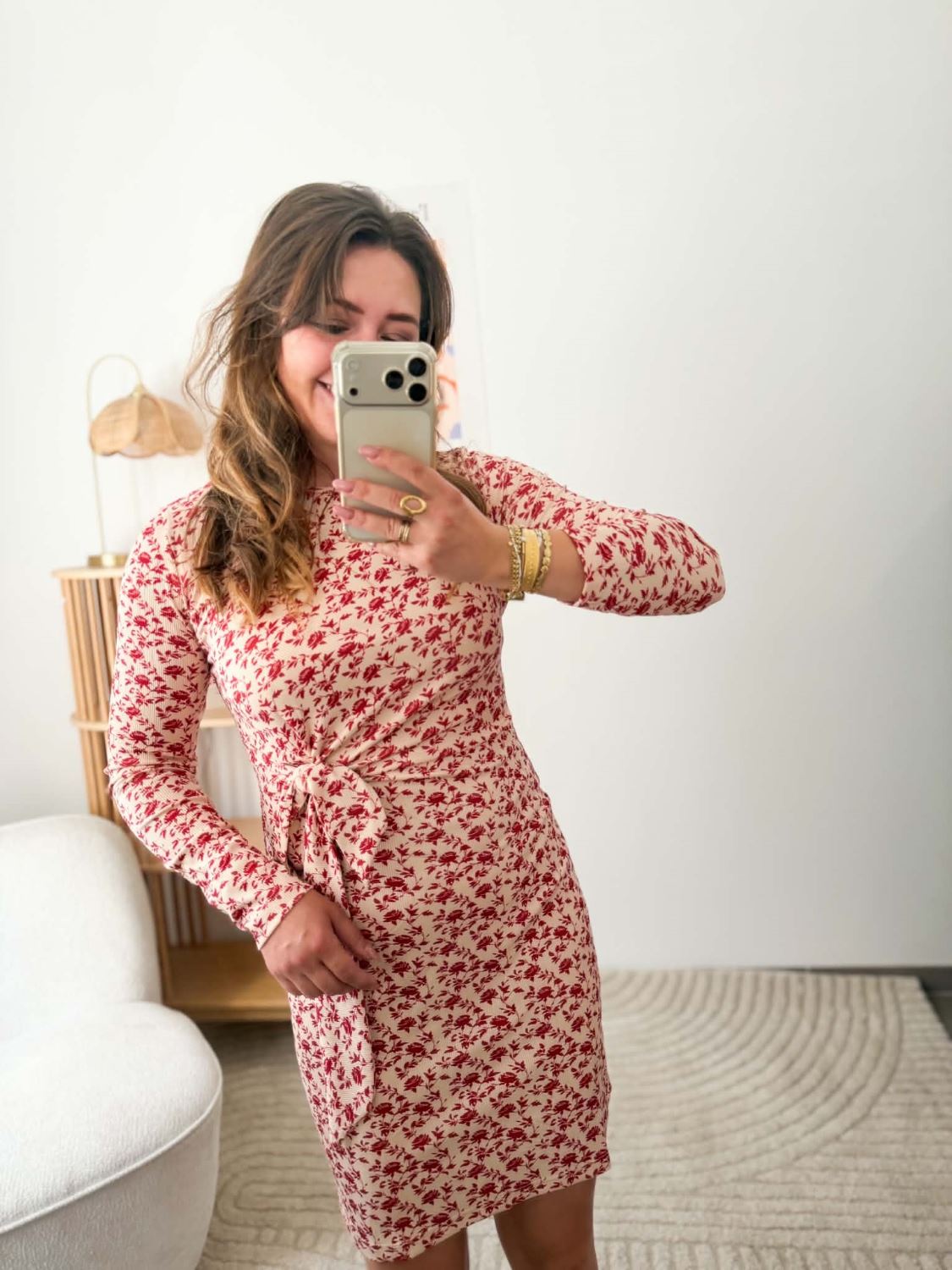 Robe Elena - Fleurs rouges