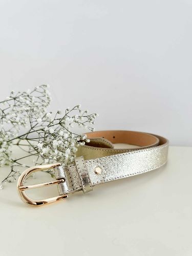 Ceinture cuir dorée