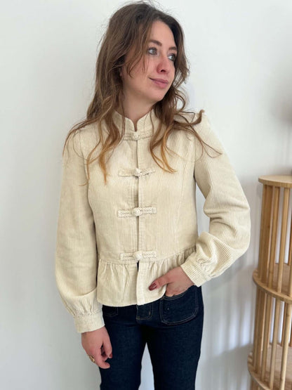 Blouse velours - Beige