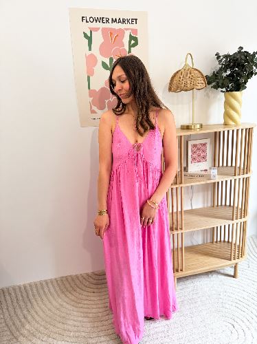 Robe longue fushia