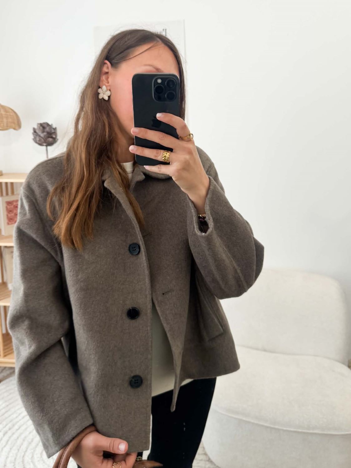 Manteau court taupe