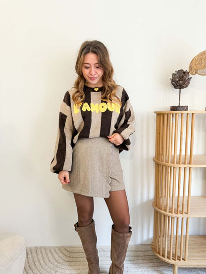 Jupe en laine - Taupe