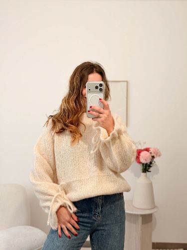 Pull beige maille