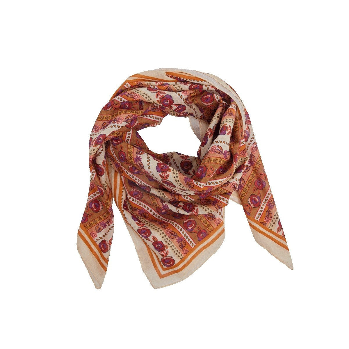 Foulard SCARF fleurs orangées