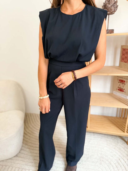 Combinaison pantalon bleue marine habillée