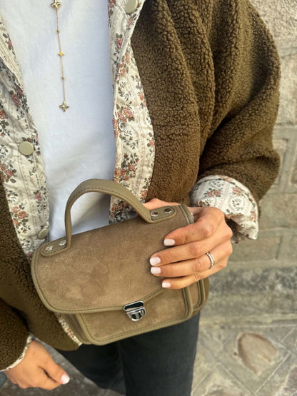 Veste bouclette kaki reversible