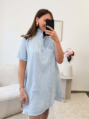 Robe rayée bleu