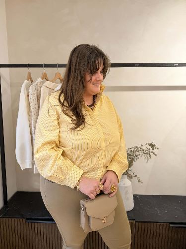 Chemise ligne jaune pastel