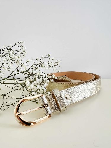 Ceinture cuir dorée