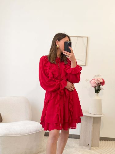 Robe à volants - Rouge