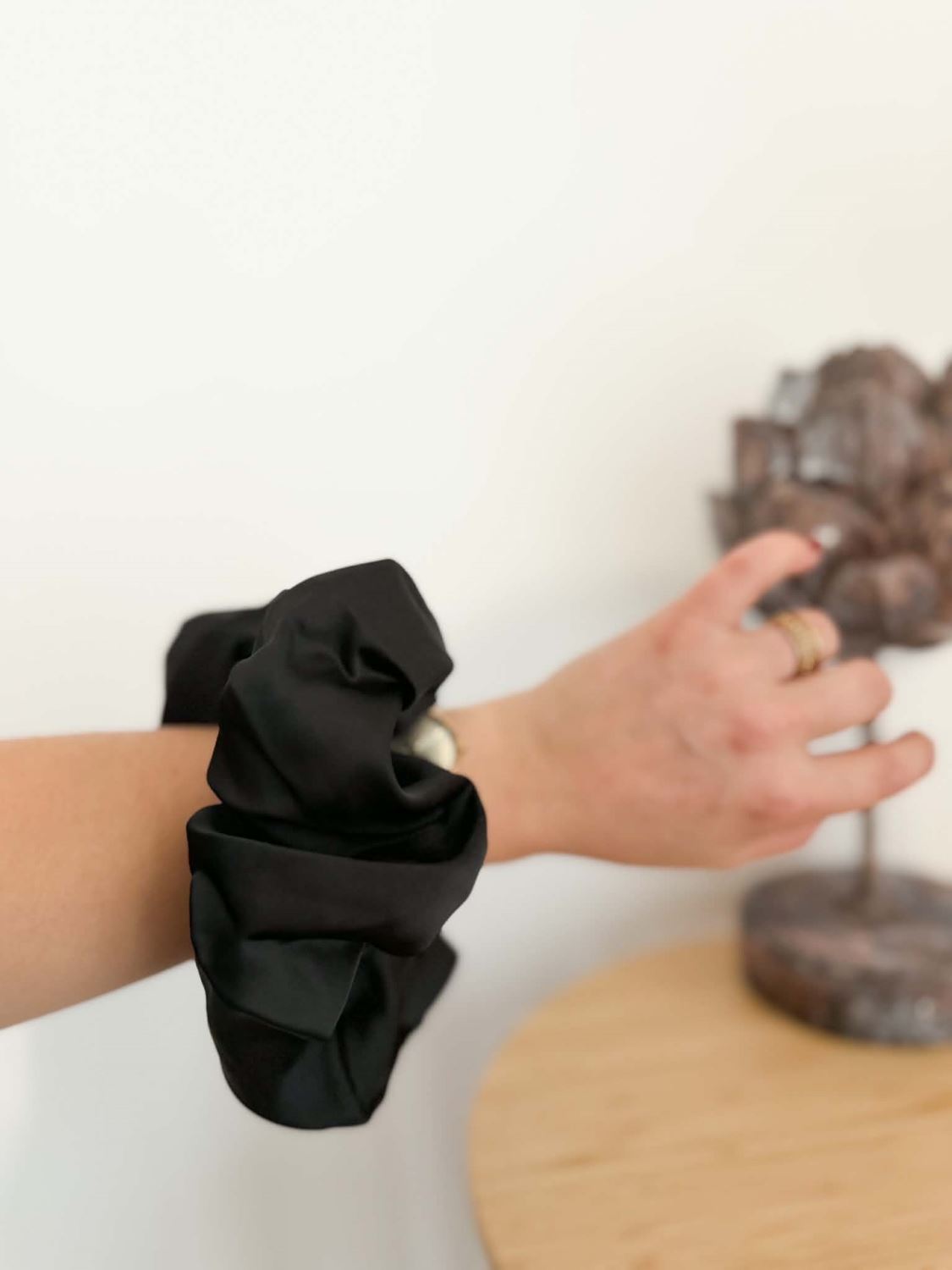 Chouchou satin noir