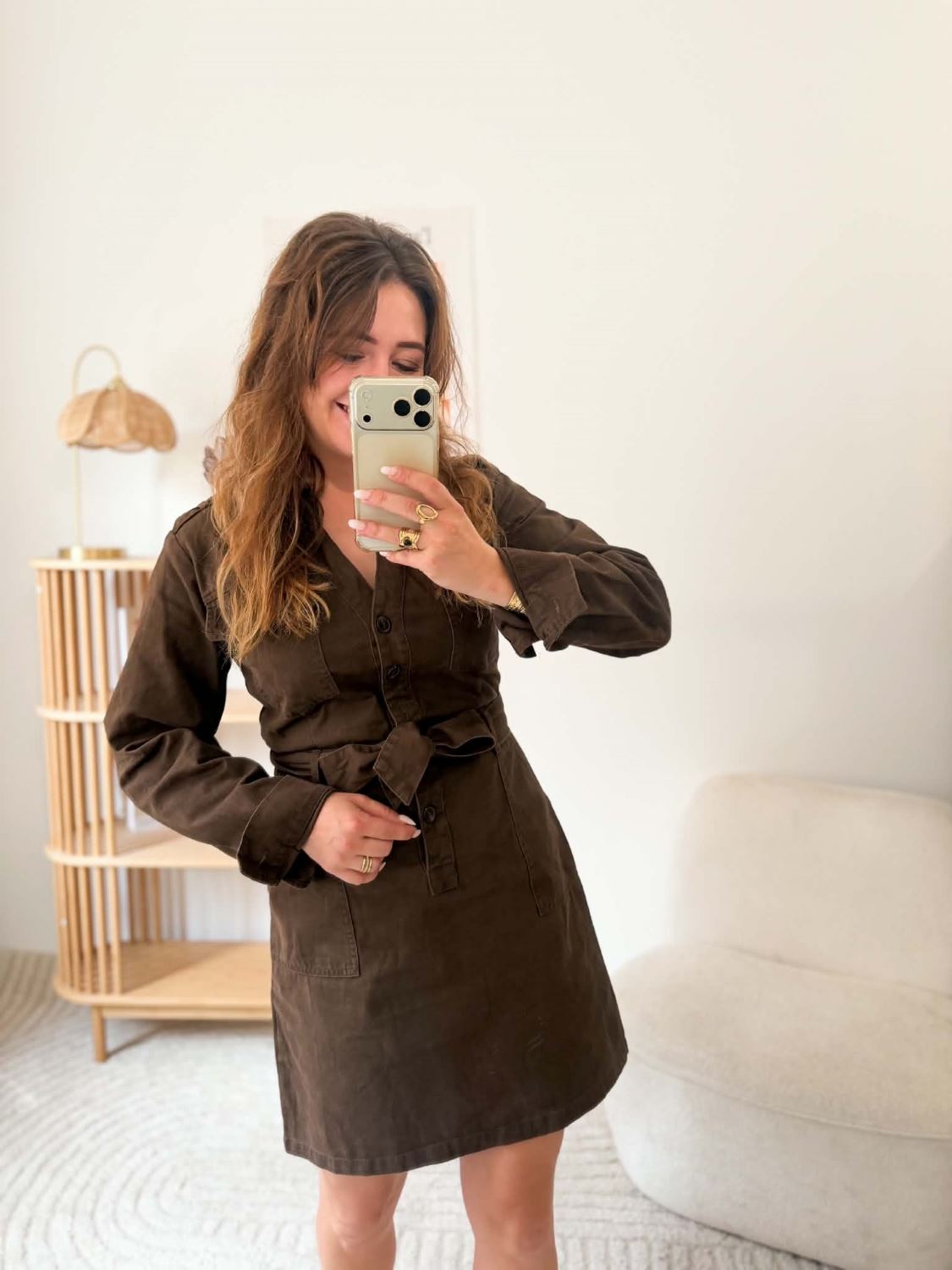 Robe en jean - Marron