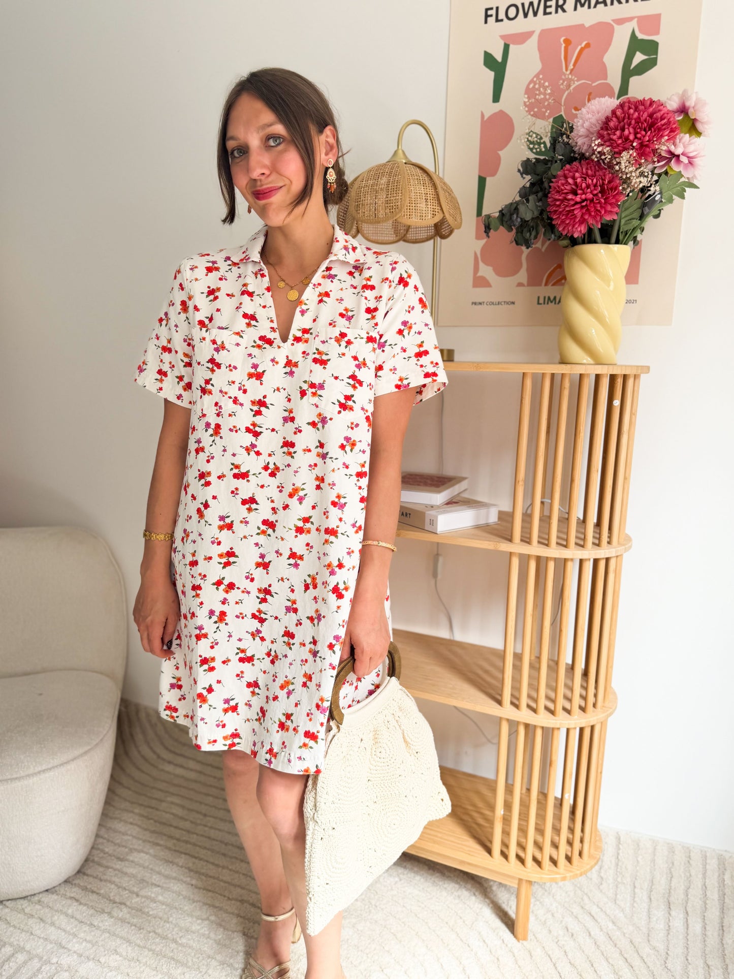 Robe jean flowers