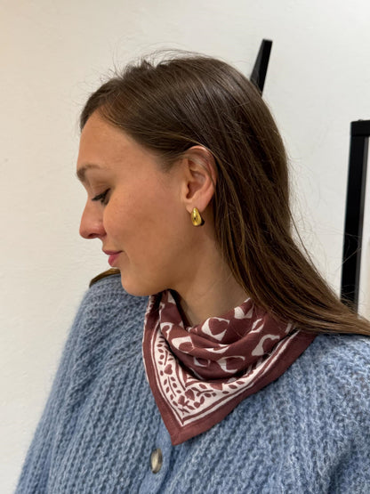 Foulard coeur prune petit