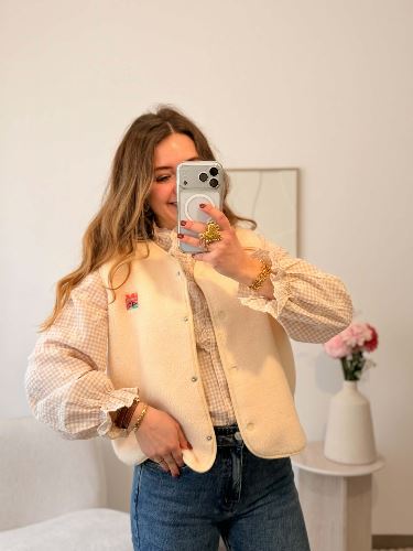 Veste sans manche ecru