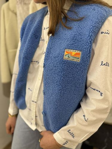 Gilet bouclette - Bleu