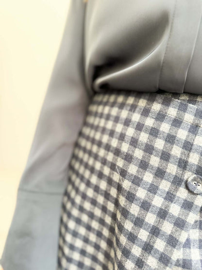 Chemise satinée - Bleu marine