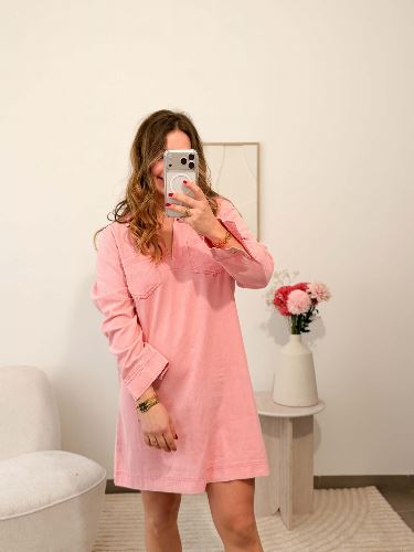 Robe en jean - Rose