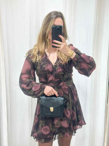 Robe black fleurie