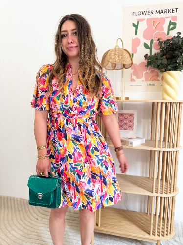 Robe fluide colorée multicolor