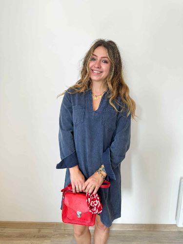 Robe jean bleu denim