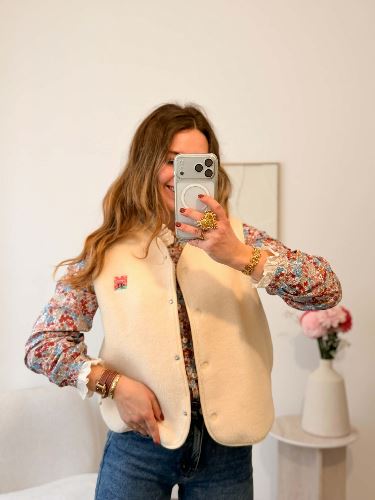 Veste sans manche ecru