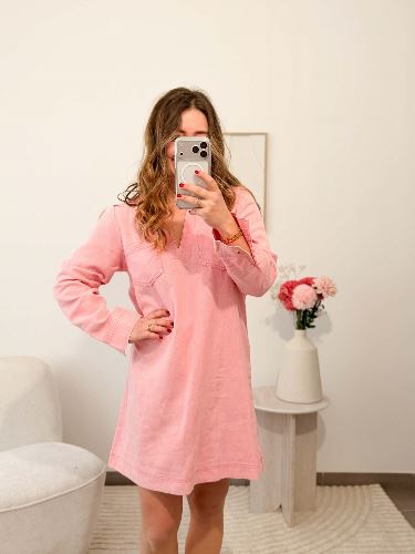 Robe en jean - Rose