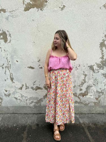 Débardeur froufrou rose