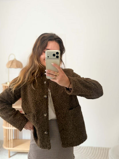 Veste bouclette marron
