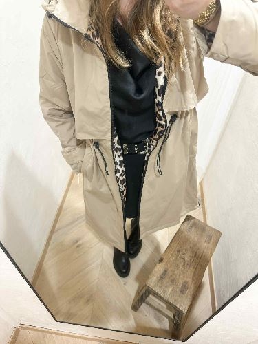 Imperméable beige leopard rembourre