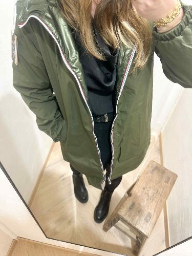 Imperméable reversible mi long kaki