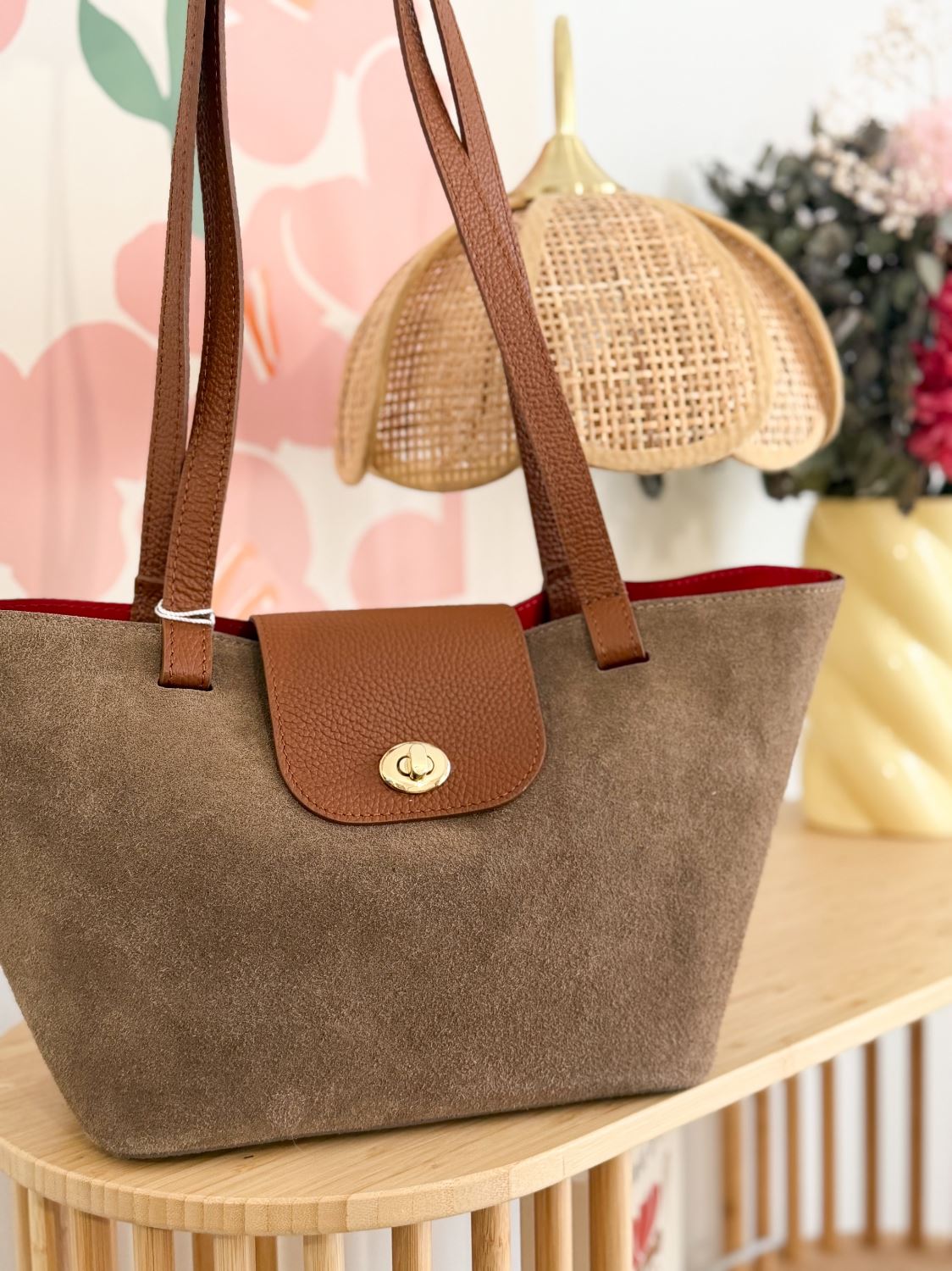 Sac cabas daim