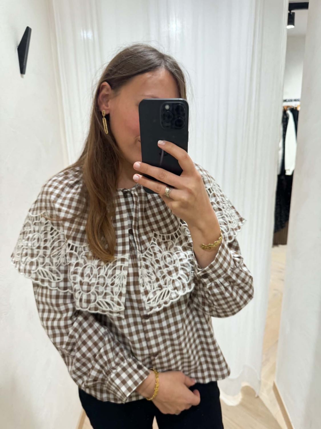 Blouse vichy col Claudine