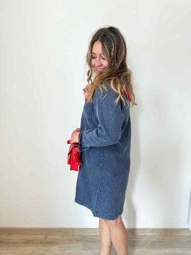 Robe jean bleu denim