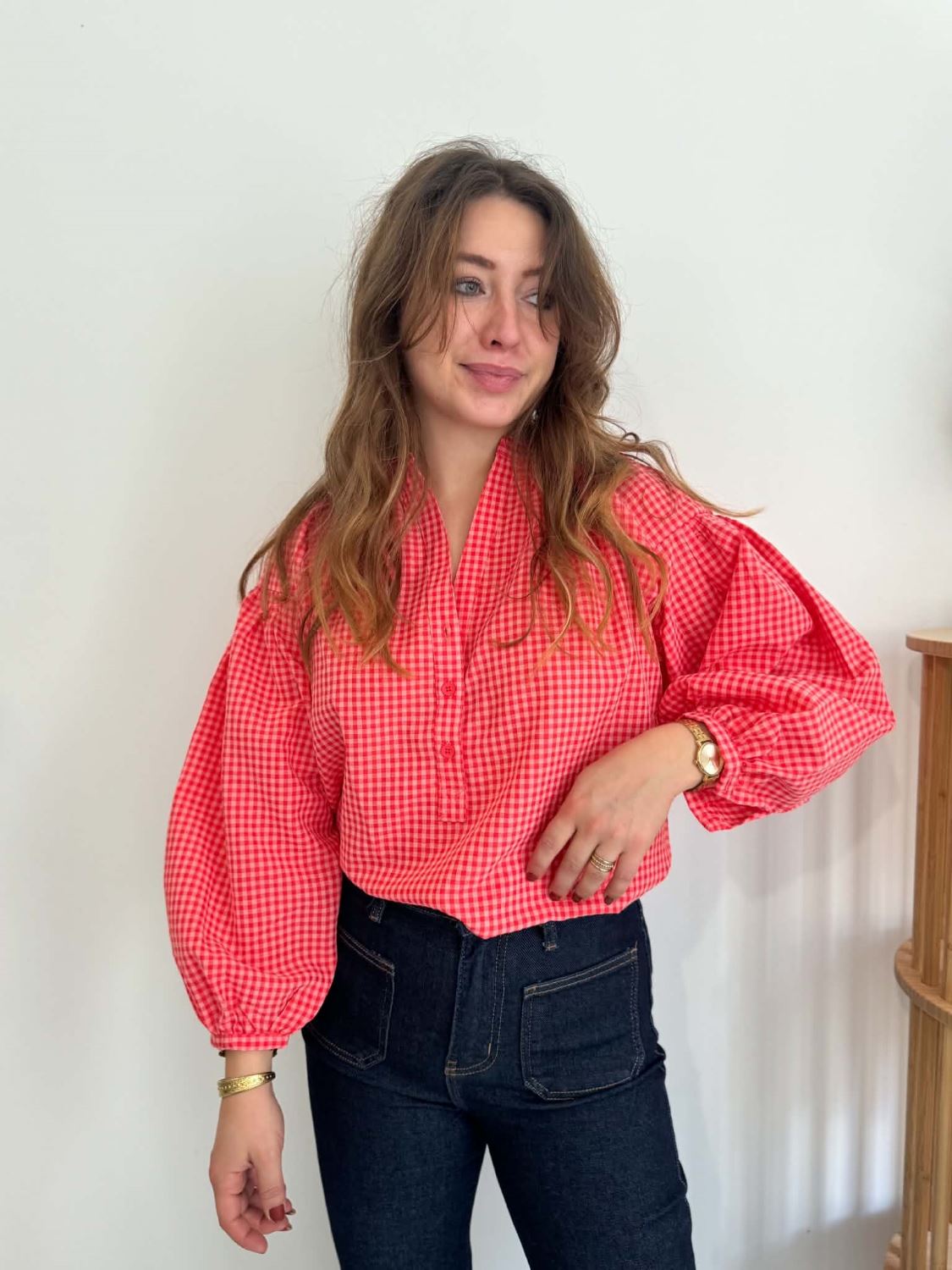 Blouse carreaux - Fushia