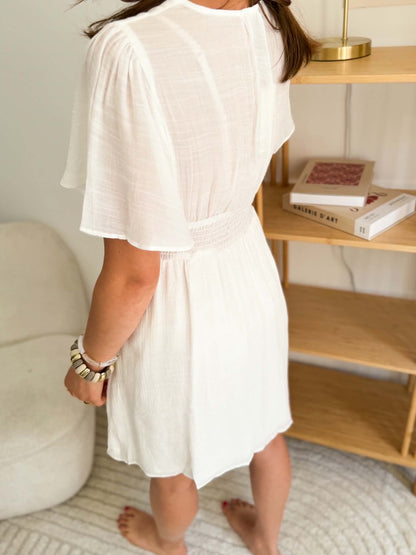 Robe blanche fluide