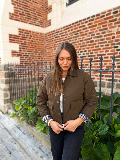 Veste matelassée marron carreaux