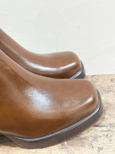 Bottines vernies - Cognac