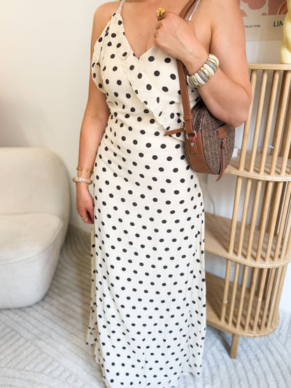 Robe longue à pois