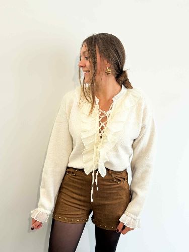 Short suédine camel