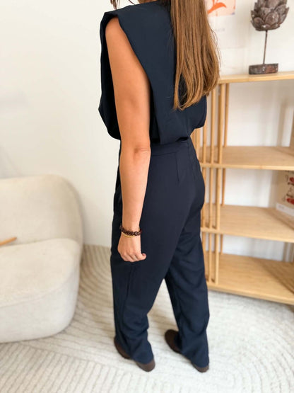 Combinaison pantalon bleue marine habillée