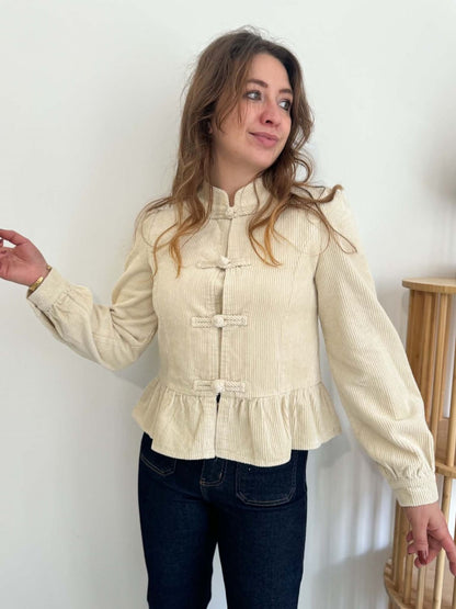 Blouse velours - Beige
