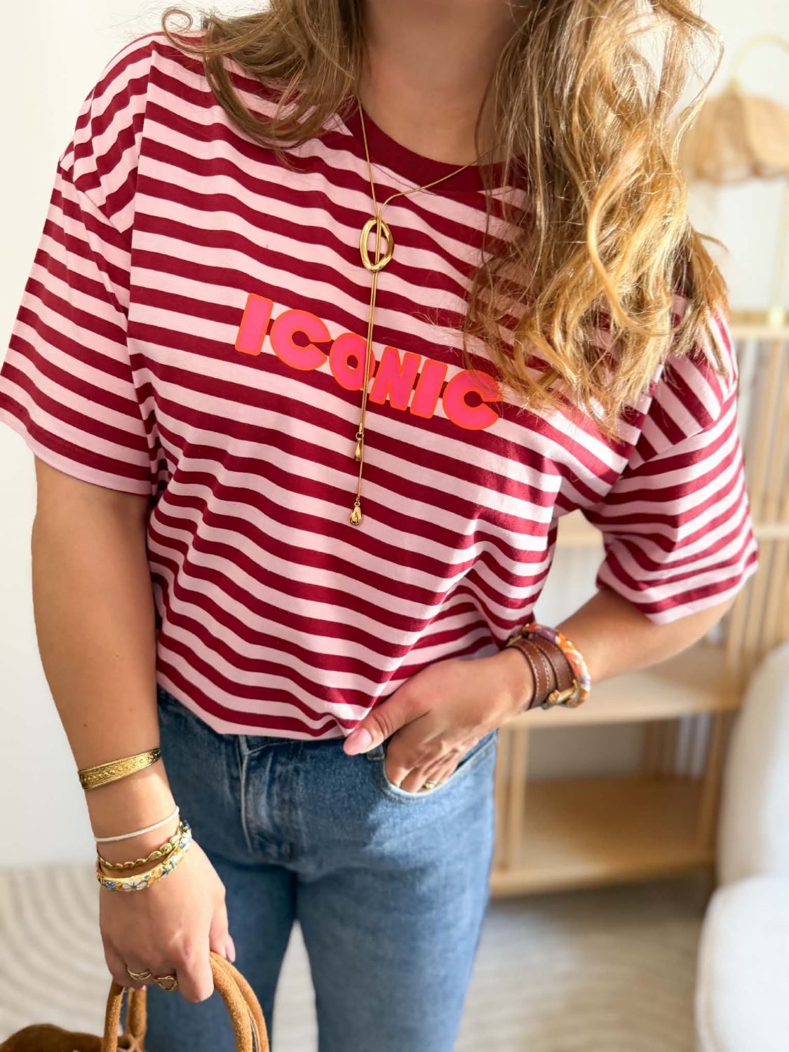 T-shirt iconic bordeau